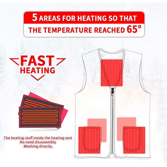 Heating Vests Heated Vest USB Women Men - Picture 5 of 14